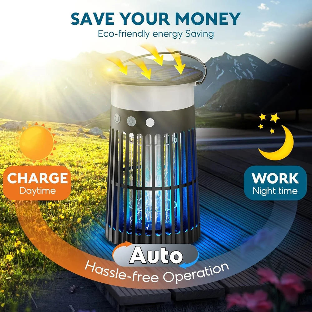 Outdoor 4-in-1 sensor adjustable electric mosquito repellent lamp that can be hung