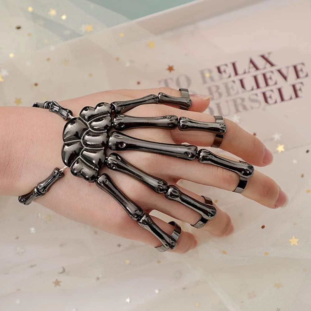 Fashion Halloween Hand Skull Skeleton Elastic Bracelet