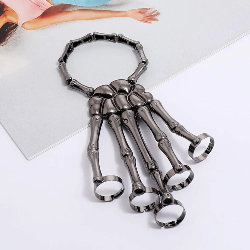 Fashion Halloween Hand Skull Skeleton Elastic Bracelet