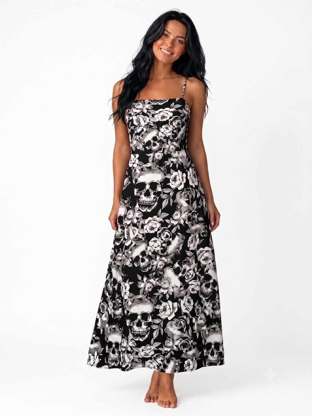 Skulls and Roses Maxi Dress