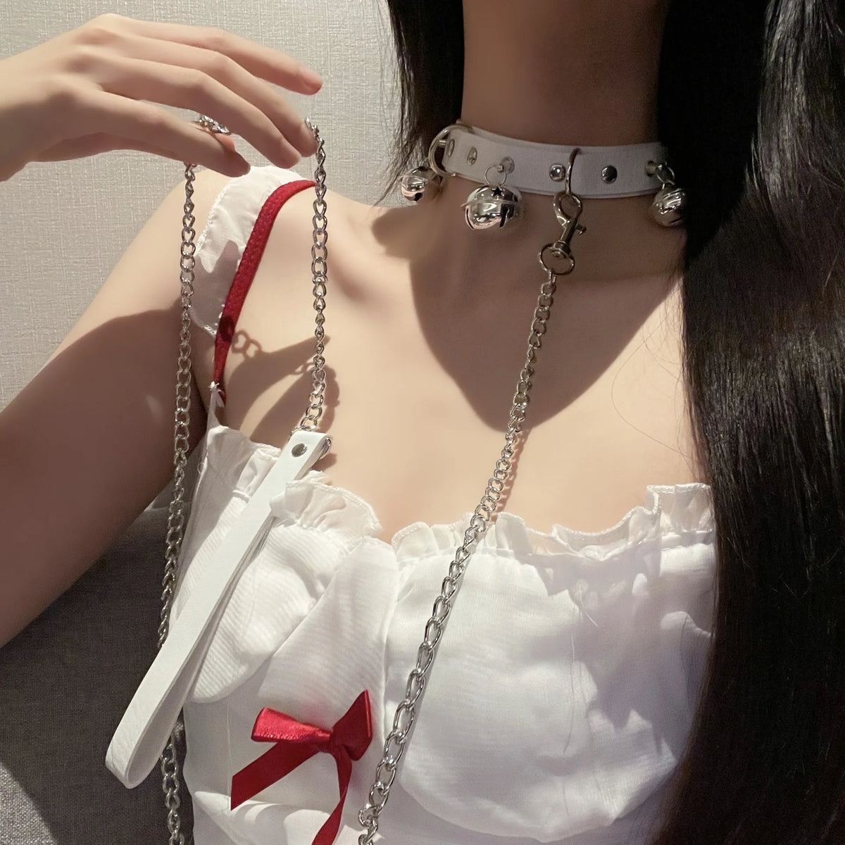 Gothic Bell Chain Rope Choker