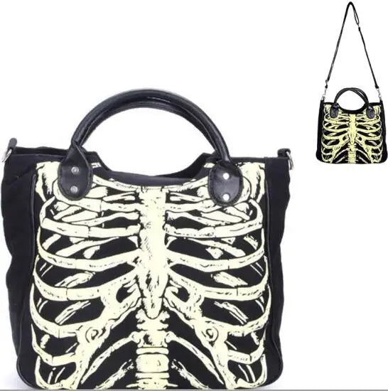 Glow Skeleton Canvas Shoulder Bag