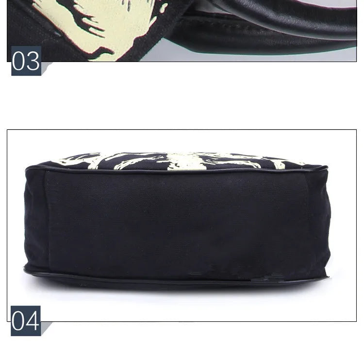 Glow Skeleton Canvas Shoulder Bag