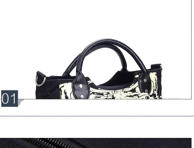 Glow Skeleton Canvas Shoulder Bag