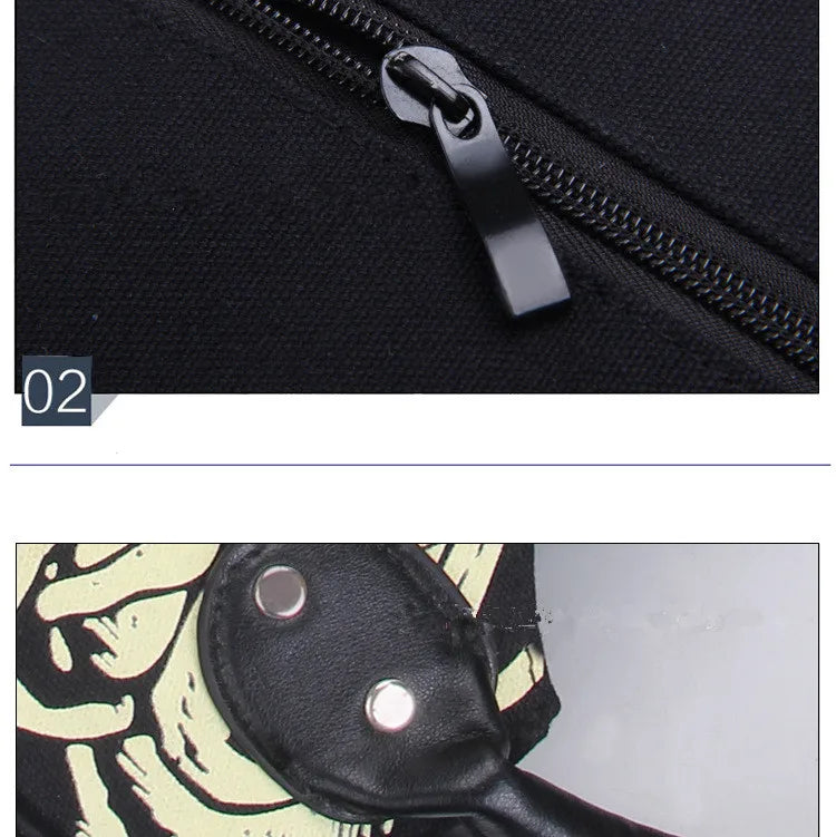 Glow Skeleton Canvas Shoulder Bag
