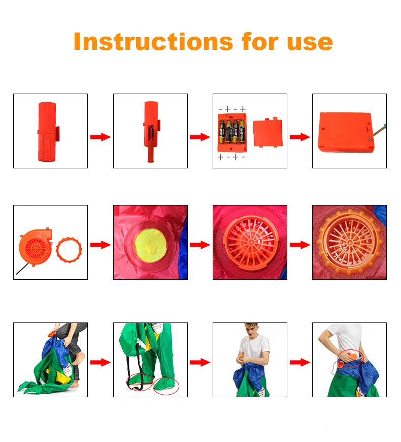 Roaring Anime Dinosaur Inflatable Costume Party Cosplay Halloween For Adult Kids