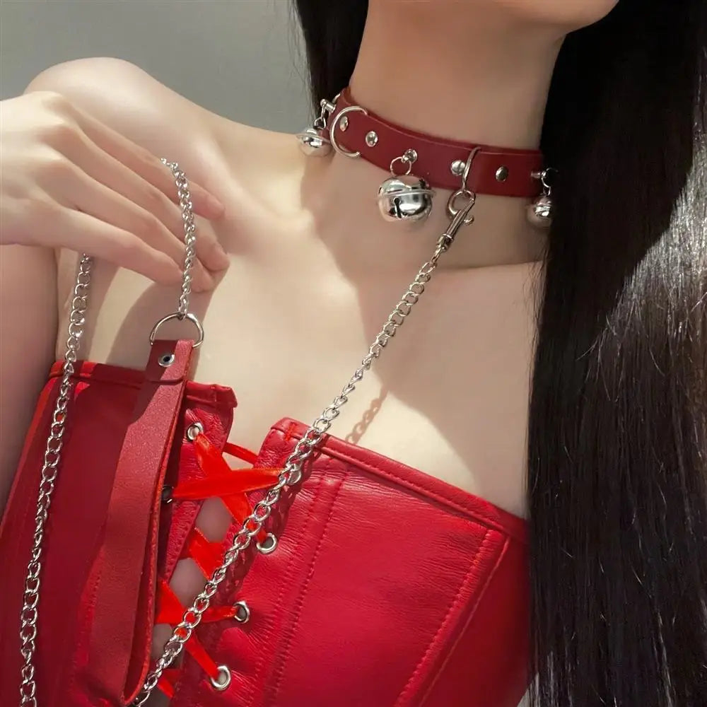 Gothic Bell Chain Rope Choker