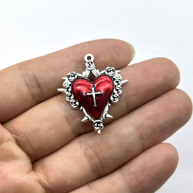 New European and American retro dark style personality thorns rose cross pendant accessories manufacturers wholesale
