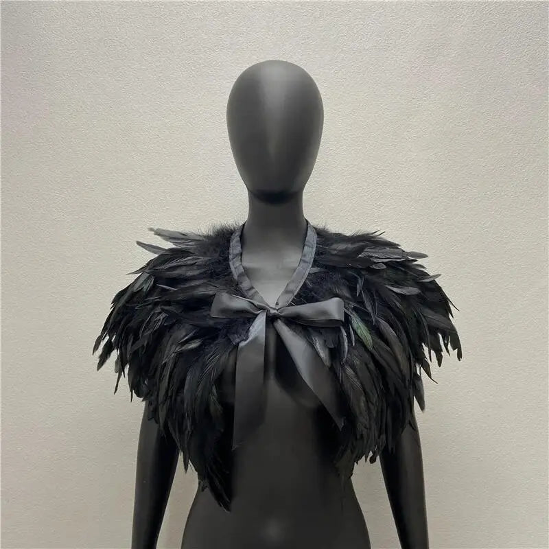Bold Gothic Feather Shrug Costume