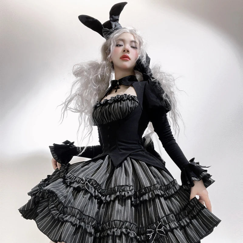 Gothic Dark Stripe Lolita Dress