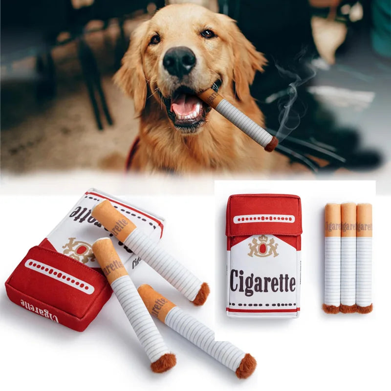 Plush Dog Toys Cigarette Interactive