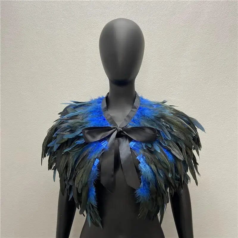 Bold Gothic Feather Shrug Costume
