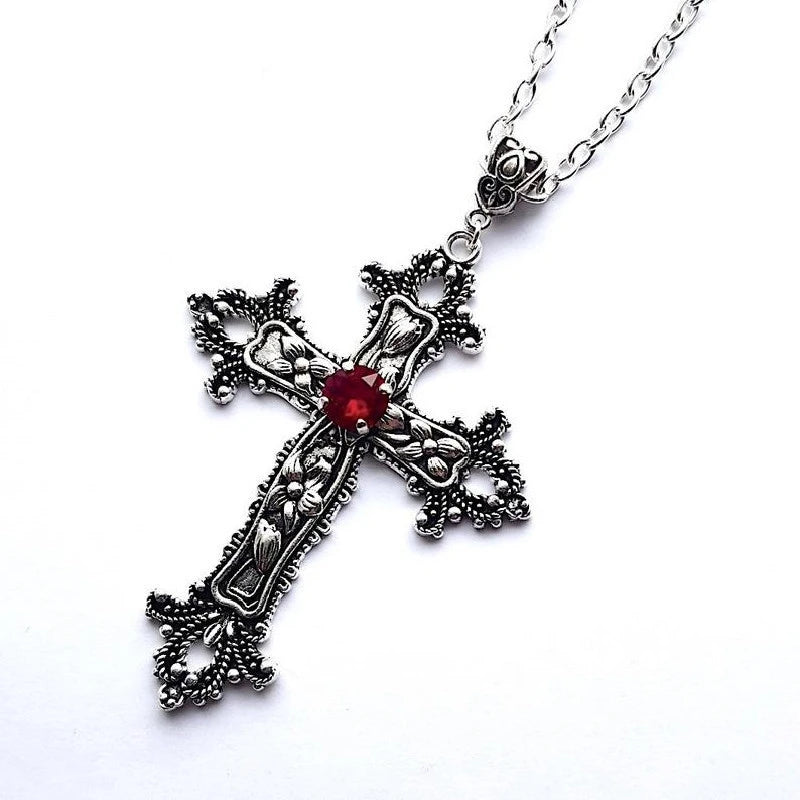 Midnight Crystal Cross Necklace