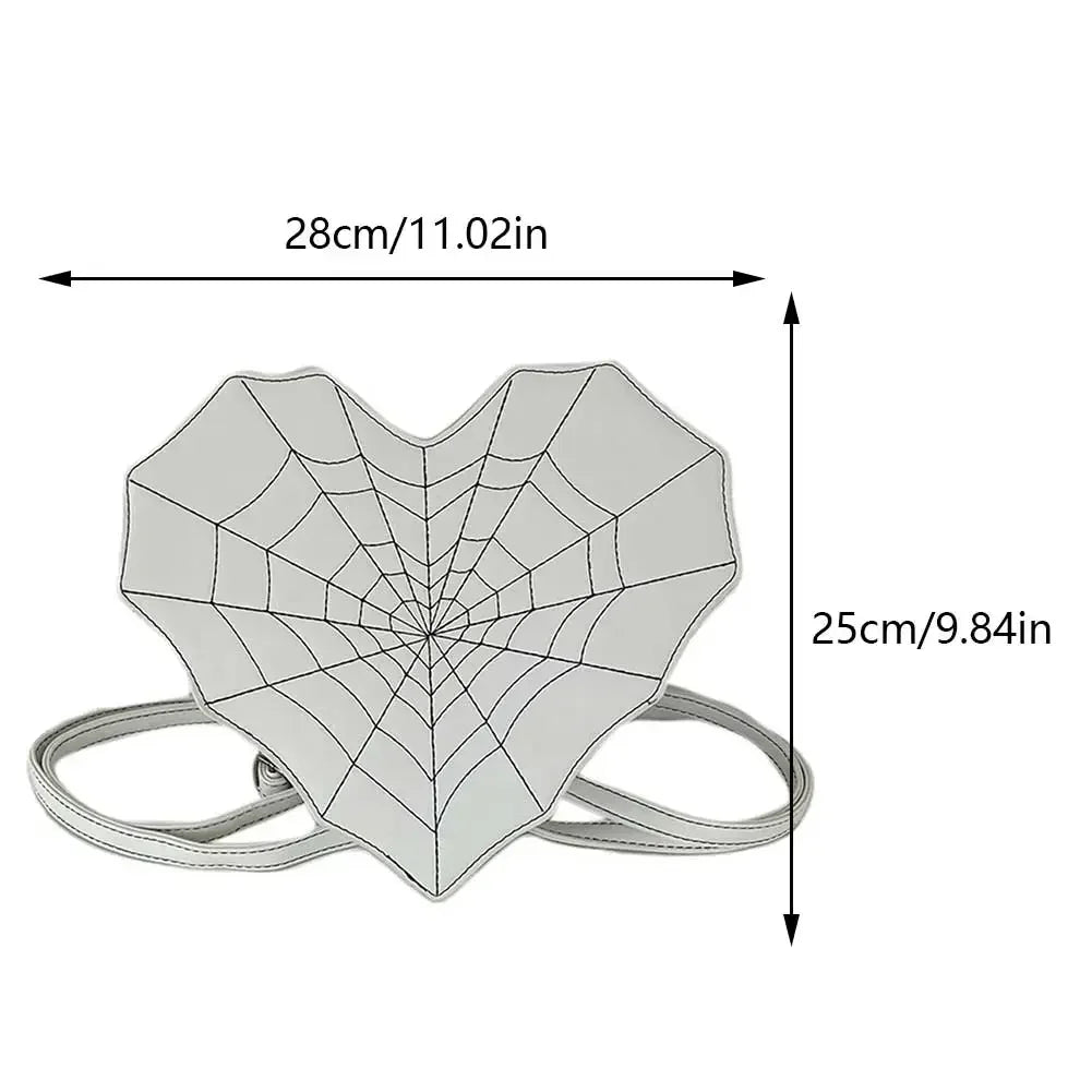Halloween Gothic Shoulder Bag Women PU Leather Web Spider Women Backpack Cobweb Crossbody Bag Handbag Purse Girls Halloween Gift