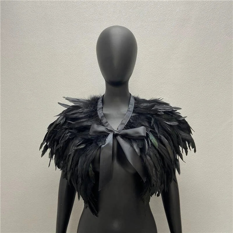 Bold Gothic Feather Shrug Costume