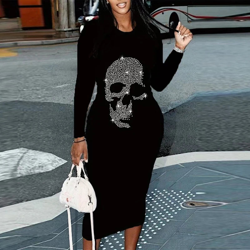 Crystal Skull Midi Dress