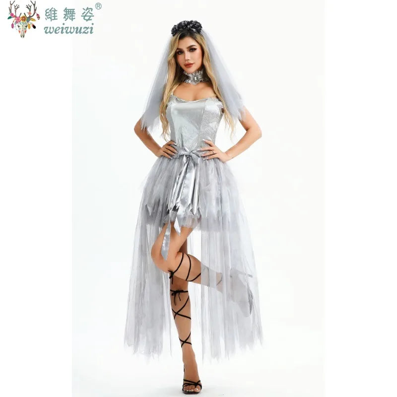 Scary Ghost Bride Dress Costume