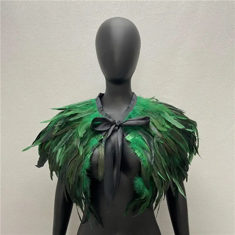 Bold Gothic Feather Shrug Costume