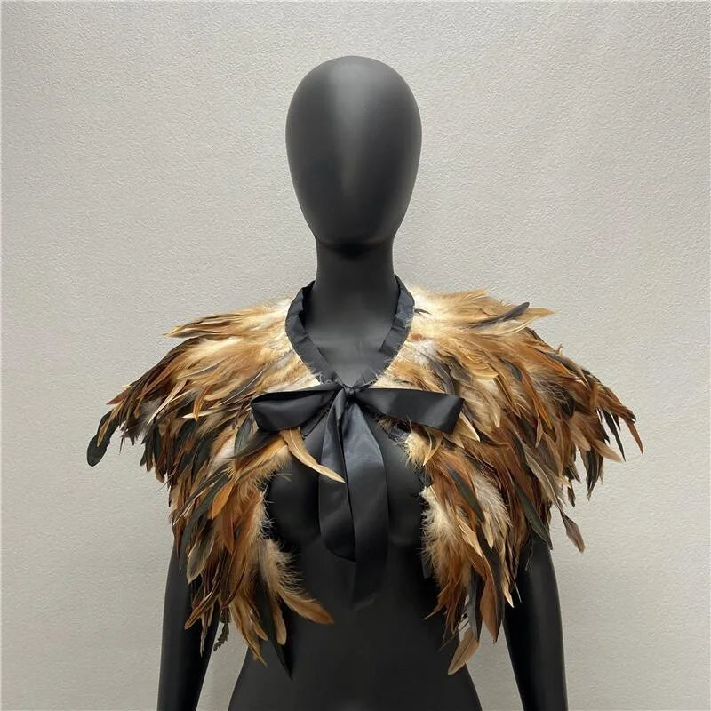 Bold Gothic Feather Shrug Costume