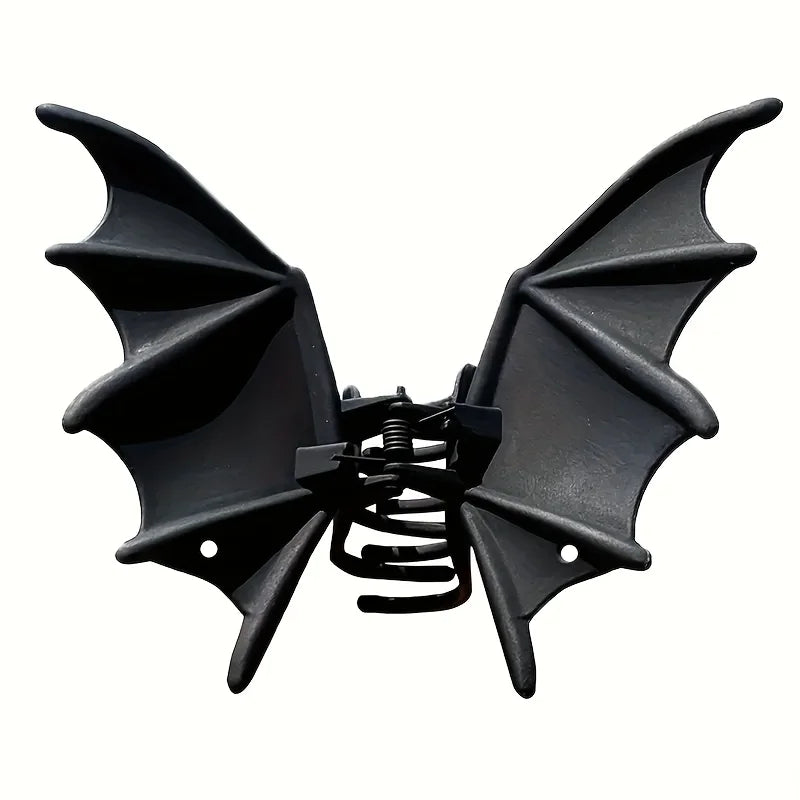 Gothic Bat Hair Clip Matte Black