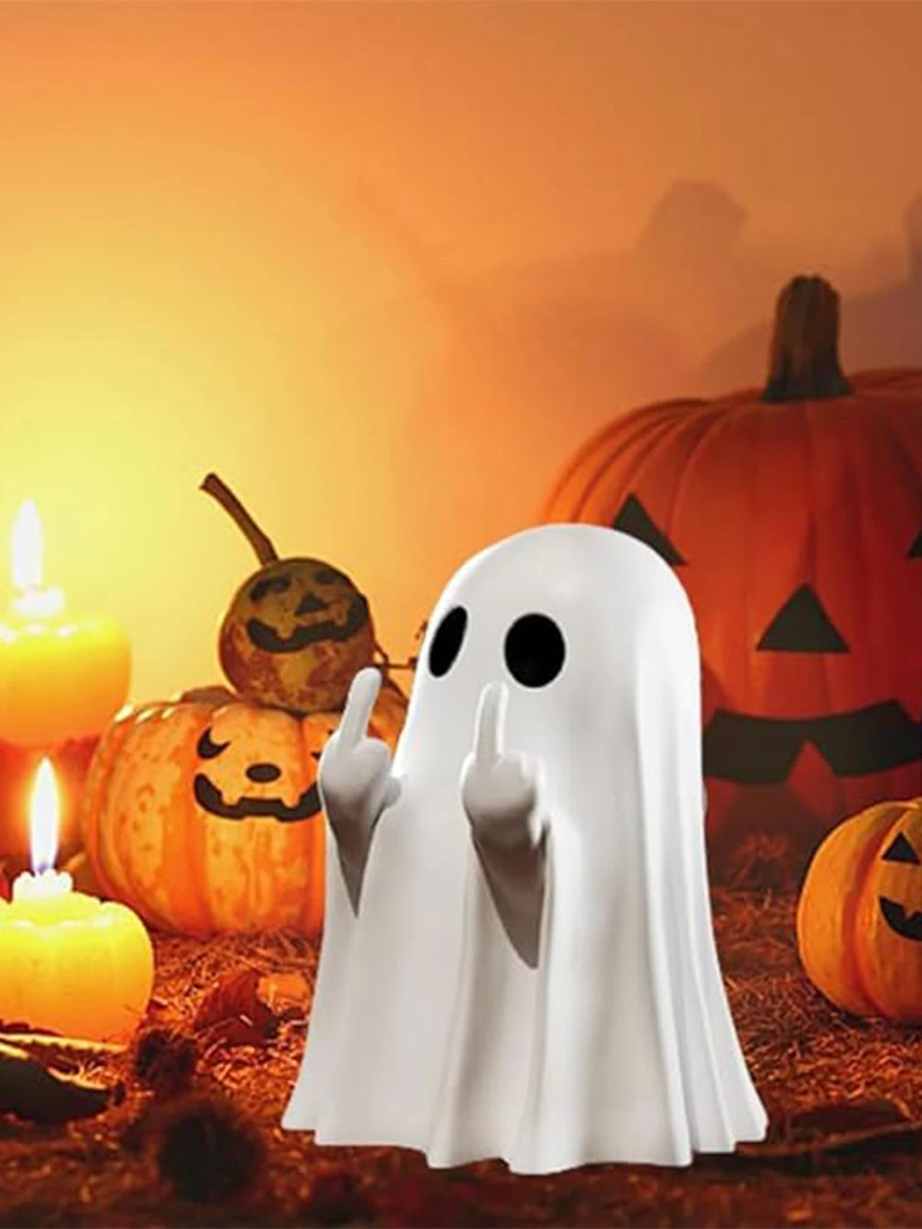 Middle Finger Ghost Statue Terrifying