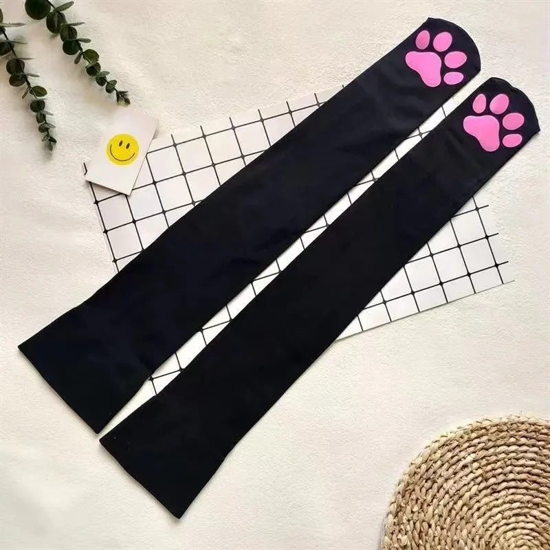 Gothic Cat Paw Thigh Highs