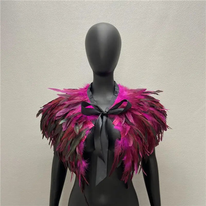 Bold Gothic Feather Shrug Costume