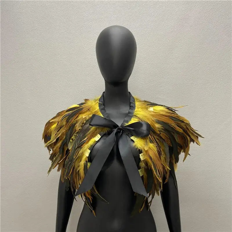 Bold Gothic Feather Shrug Costume