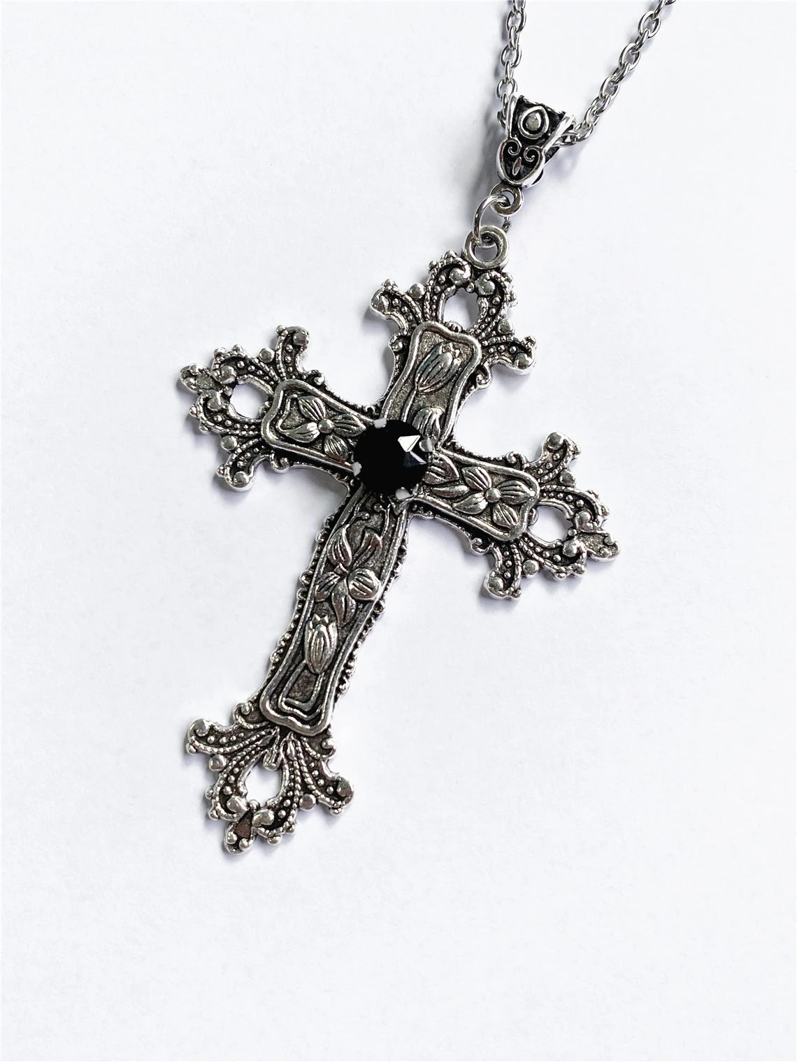 Midnight Crystal Cross Necklace