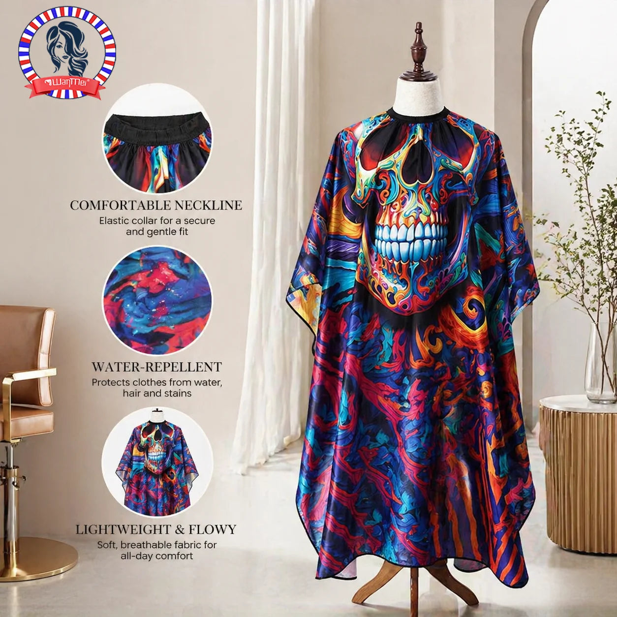 Skull Design Vibrant Mexican Skull Cape