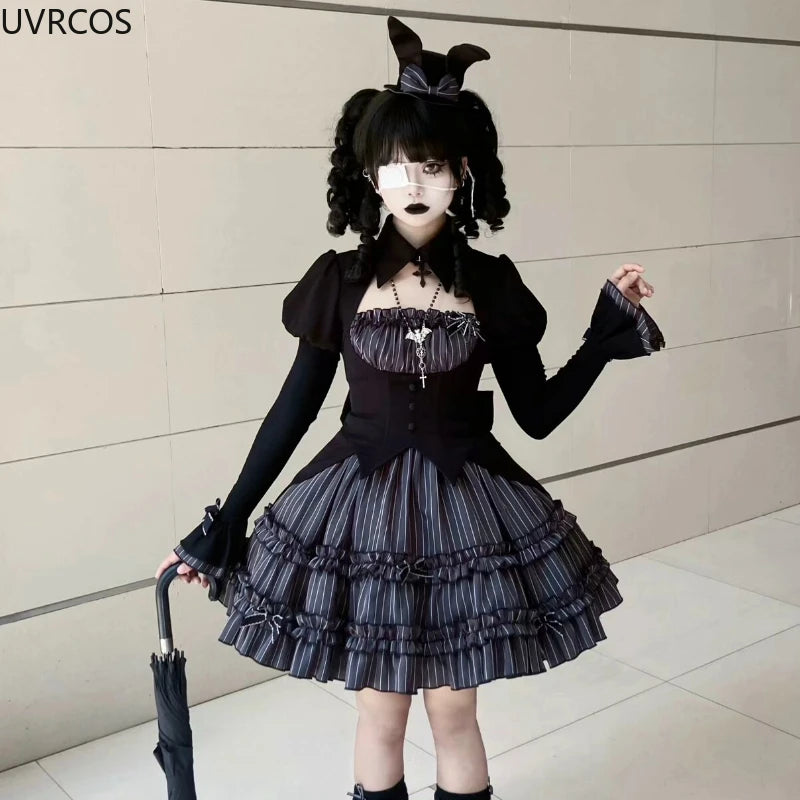 Gothic Dark Stripe Lolita Dress