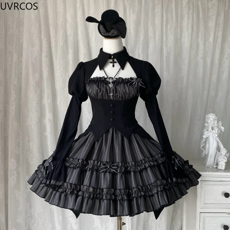 Gothic Dark Stripe Lolita Dress
