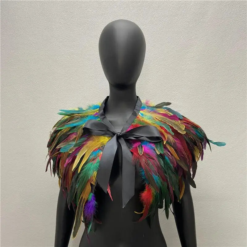 Bold Gothic Feather Shrug Costume