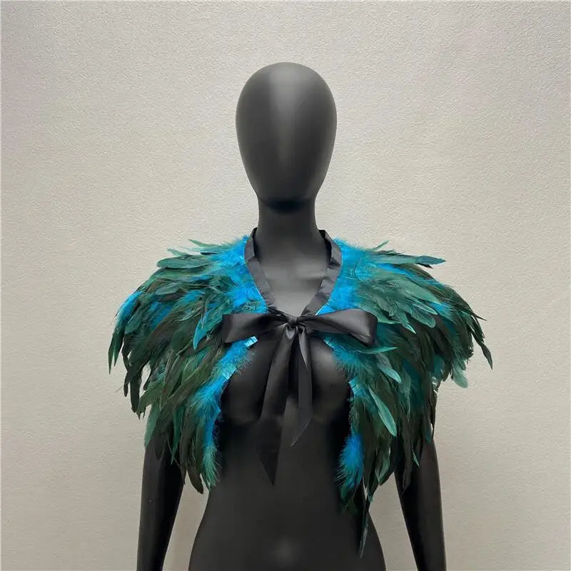 Bold Gothic Feather Shrug Costume