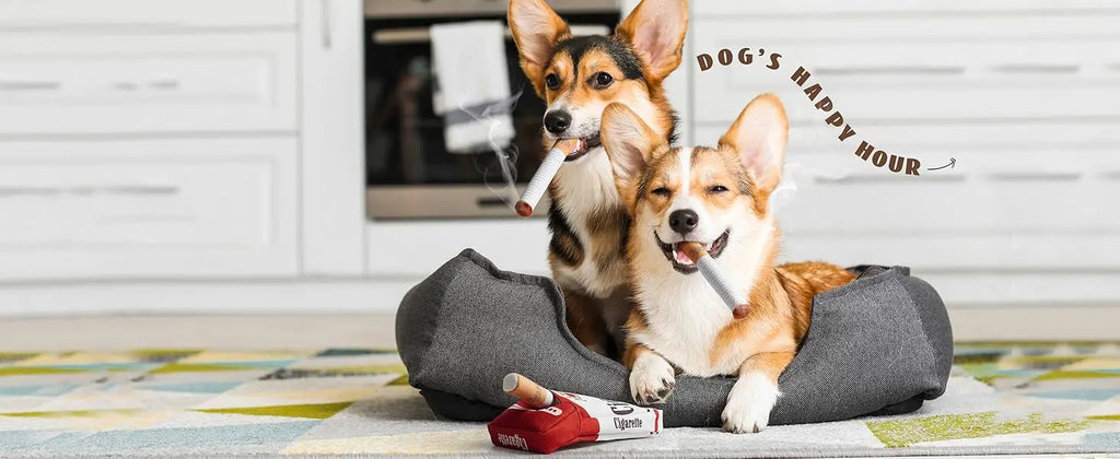 Plush Dog Toys Cigarette Interactive