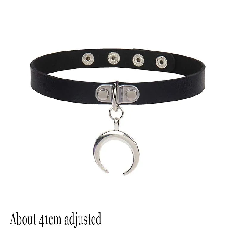 Midnight Rivet Choker Gothic Femme Jewelry