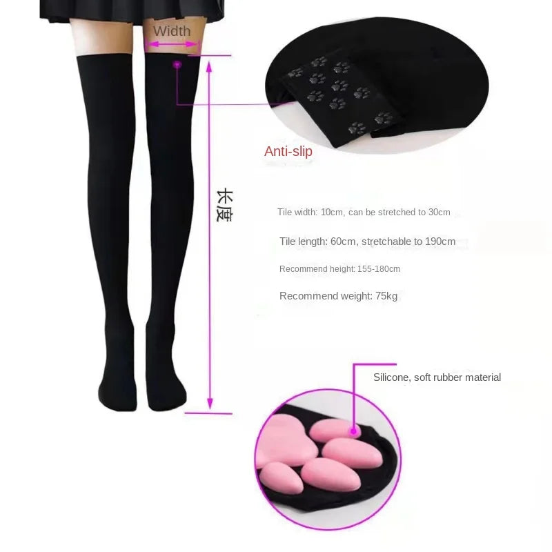Gothic Cat Paw Thigh Highs