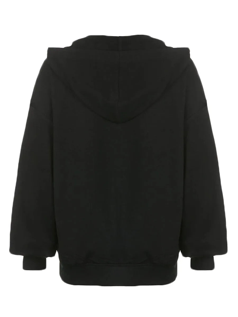 Goth Chill Skull Zip-Up Hoodie