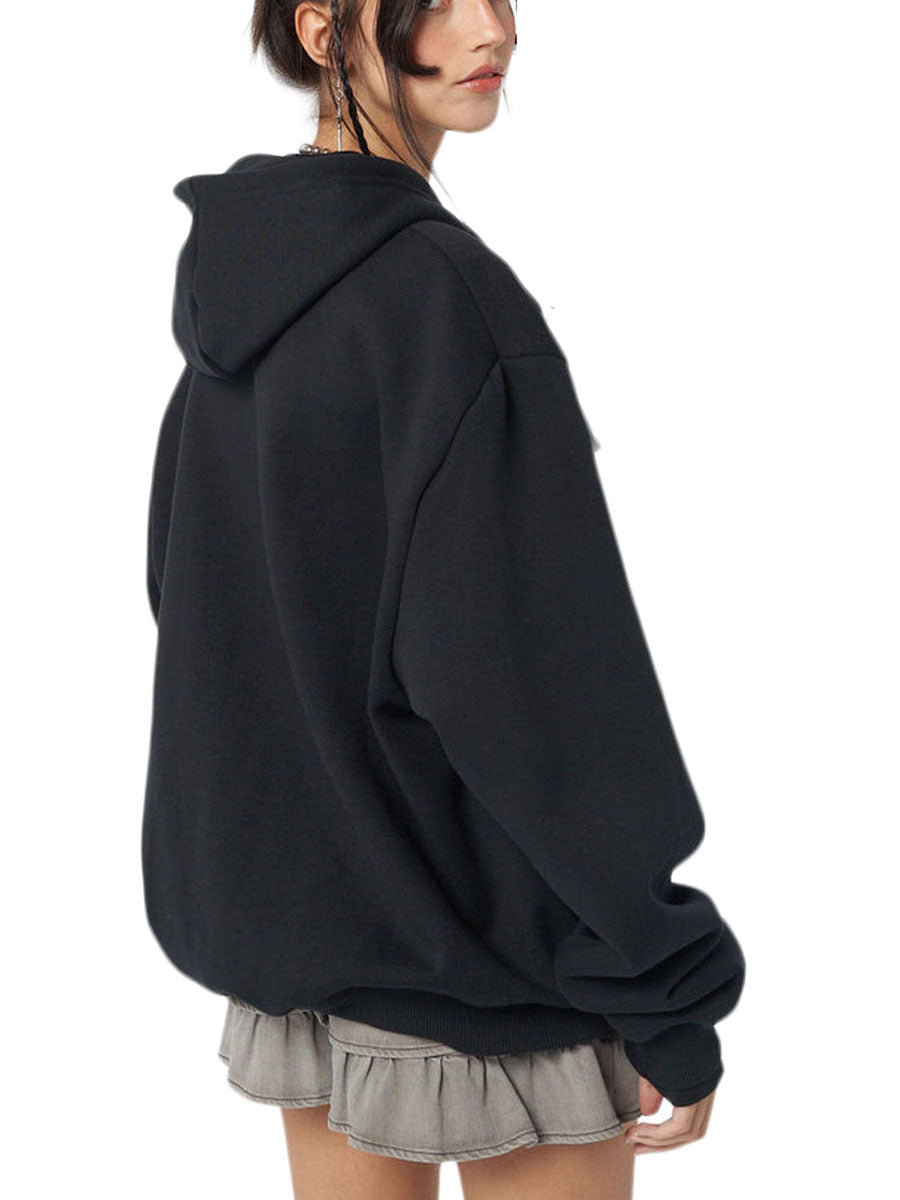 Goth Chill Skull Zip-Up Hoodie
