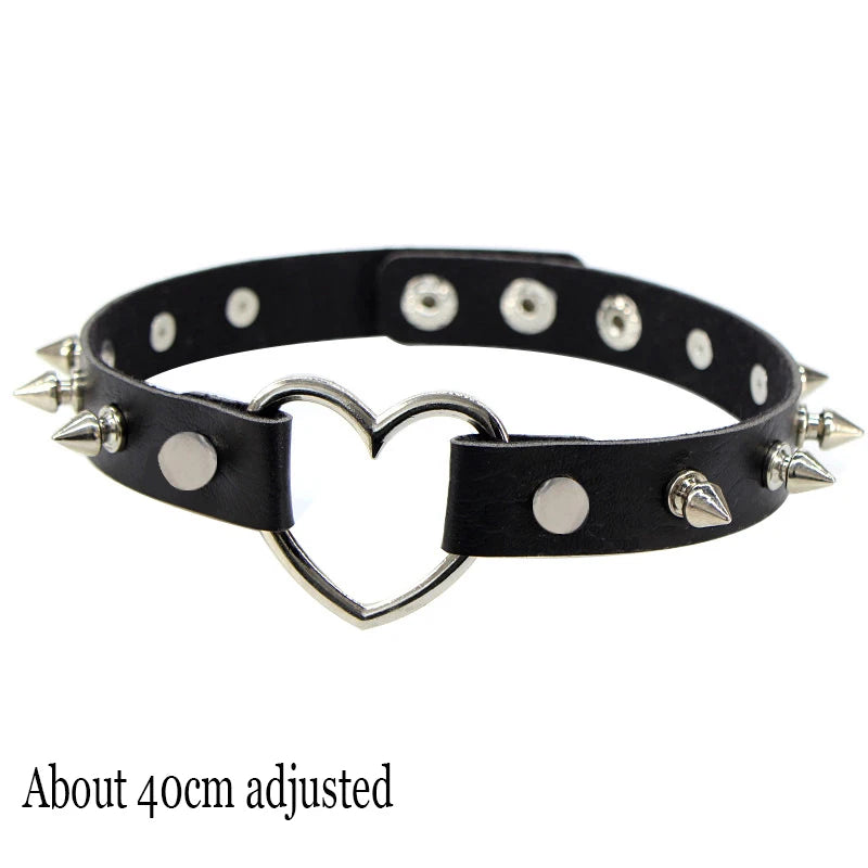 Midnight Rivet Choker Gothic Femme Jewelry