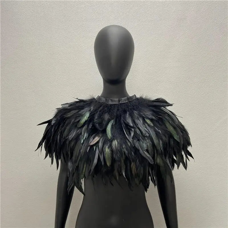Bold Gothic Feather Shrug Costume