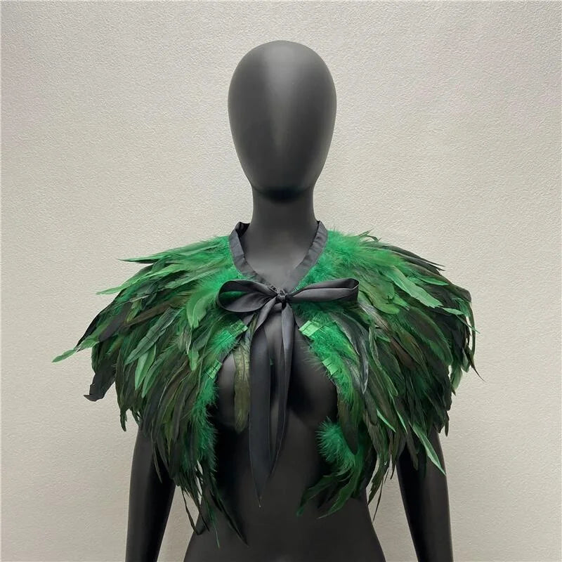 Bold Gothic Feather Shrug Costume