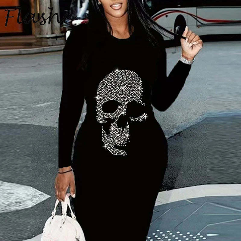 Crystal Skull Midi Dress