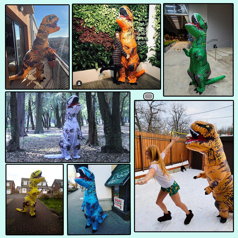 T-Rex Dinosaur Inflatable Costume Full Body Dinosaur for Adult Kids