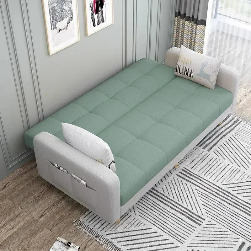 Small Unit Sofa Bed, Foldable Dual-purpose Double Bed, Home Office Nap, Three Person Sofa, Leisure Fabric, Lazy Sofa