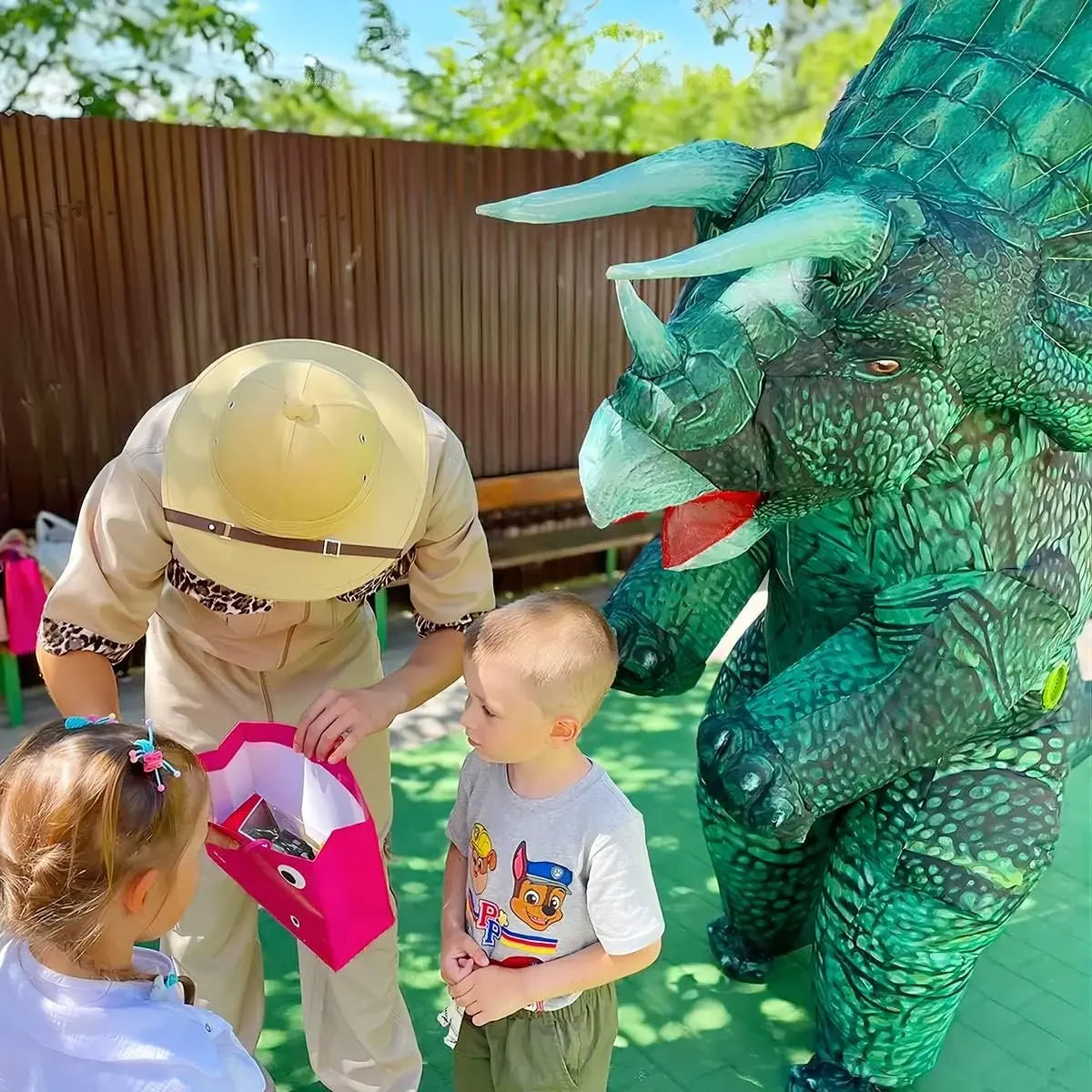 Inflatable Triceratops Party Dinosaur Costume for Adults Halloween Cosplay Costume