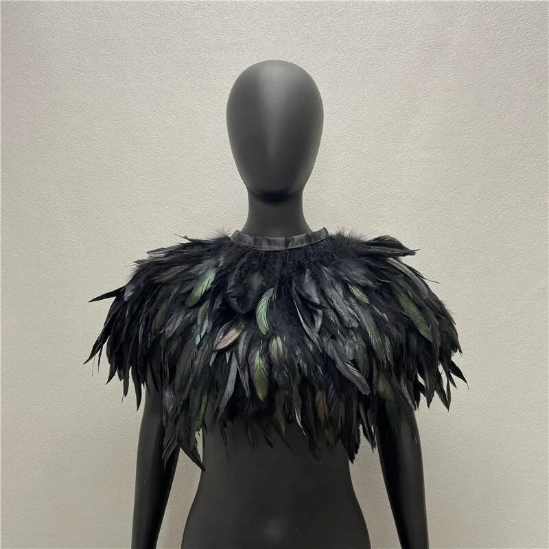 Bold Gothic Feather Shrug Costume