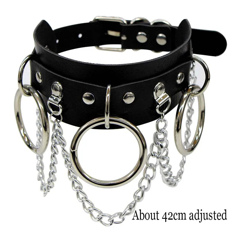 Midnight Rivet Choker Gothic Femme Jewelry