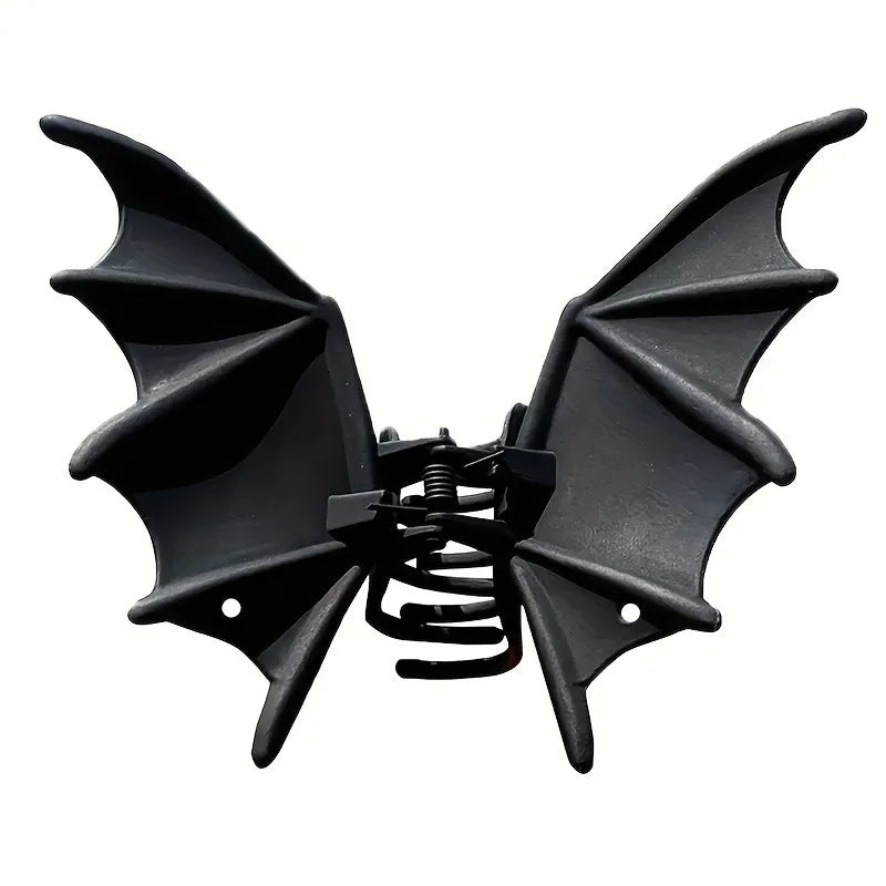 Gothic Bat Hair Clip Matte Black