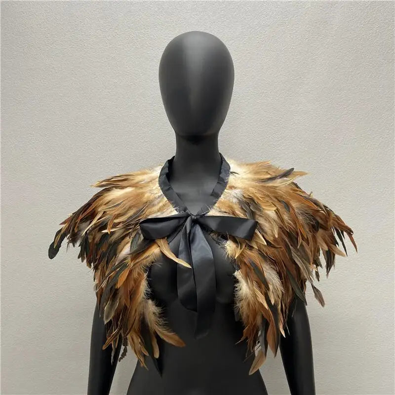 Bold Gothic Feather Shrug Costume